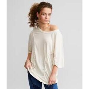 NEW Free People Moonlit Oversized T-Shirt – Almond Milk – Size Medium